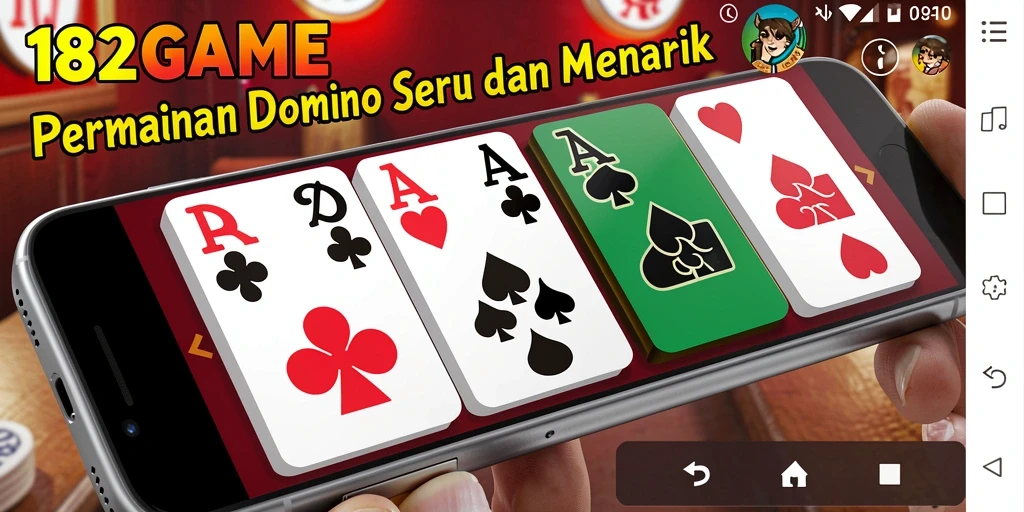 Tampilan aksi seru dalam permainan Domino 182GAME.