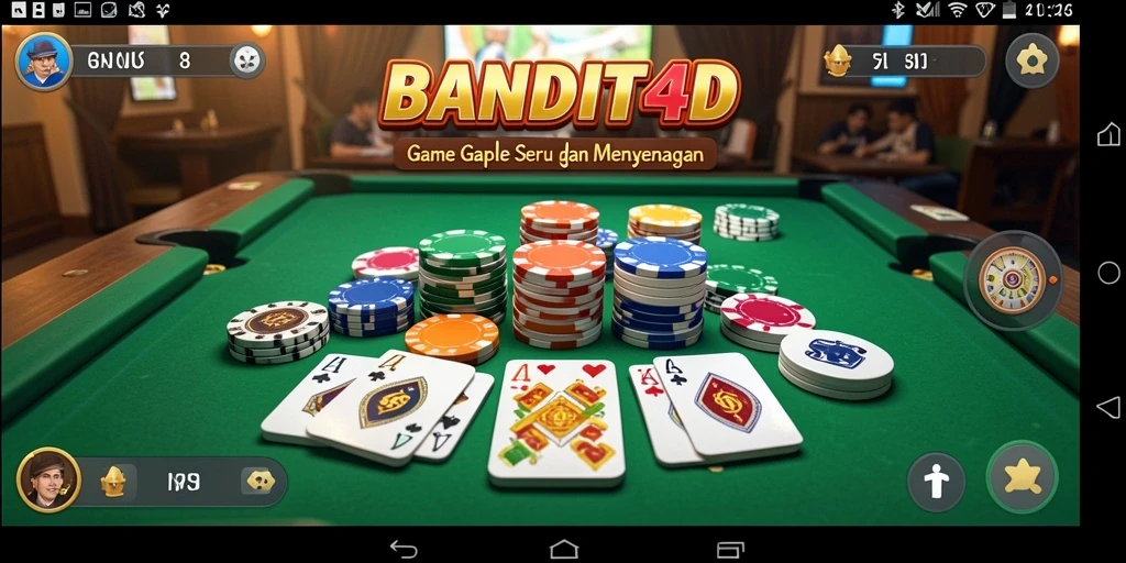Tampilan game Gaple yang seru dan interaktif dalam BANDIT4D.