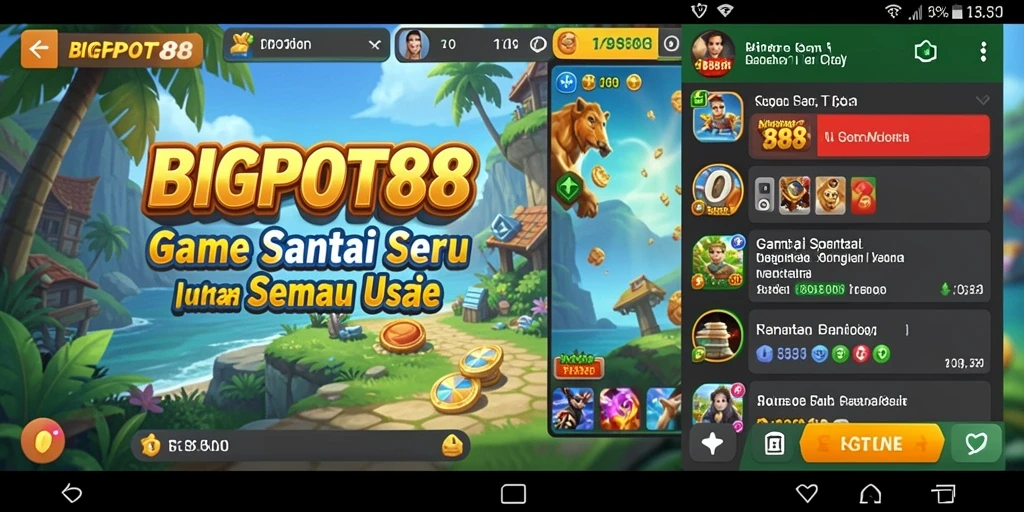 Screenshot menunjukkan gameplay menarik dan penuh warna di BIGPOT88.