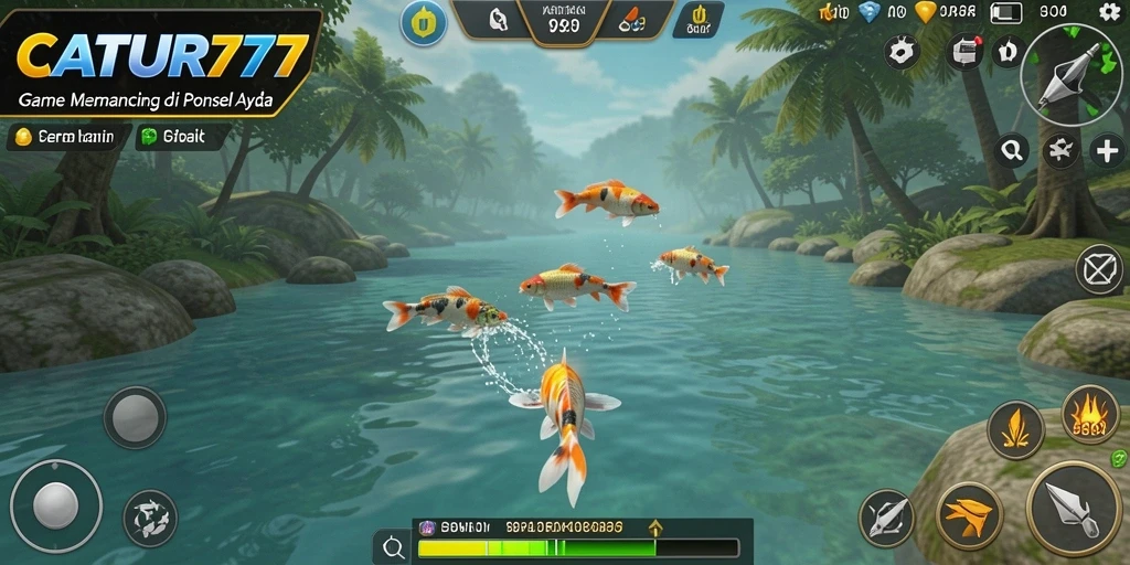 Screenshot utama CATUR777 yang menampilkan gameplay memancing yang seru.