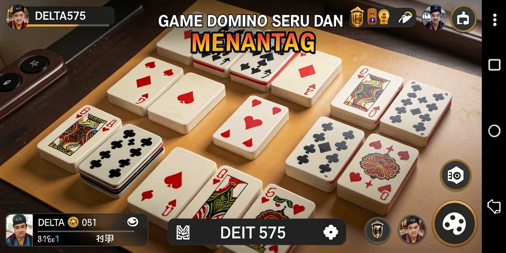 Gameplay seru Domino dalam DELTA575 dengan teman-teman.