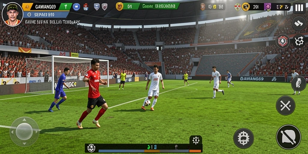 Gameplay GAWANG69 yang seru dan mendebarkan dalam pertandingan sepak bola.