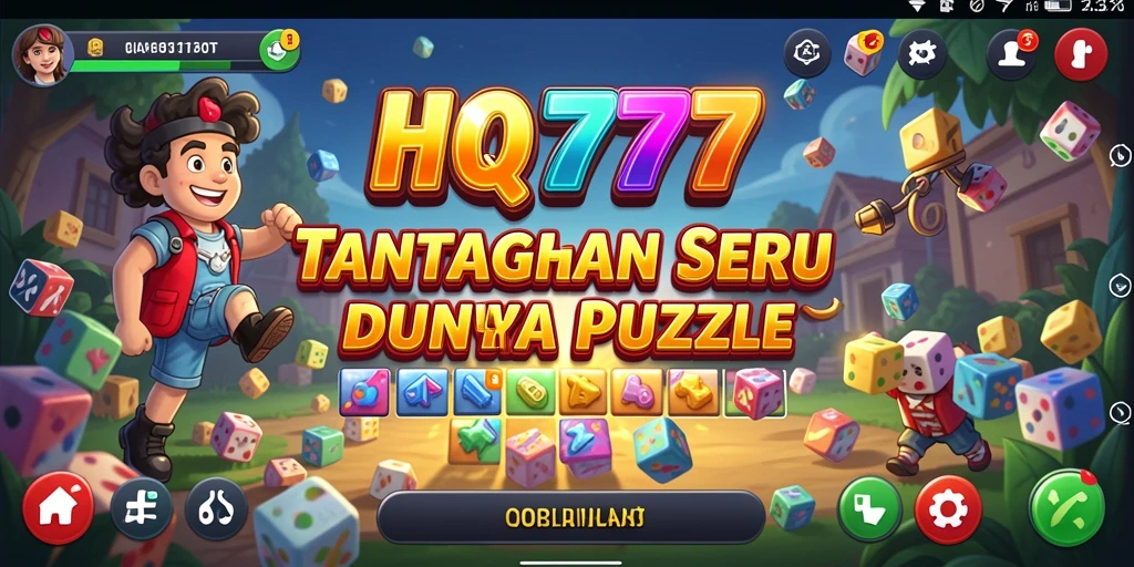Screenshot gameplay dari HQ777 menampilkan teka-teki yang menantang dan grafis yang menarik.