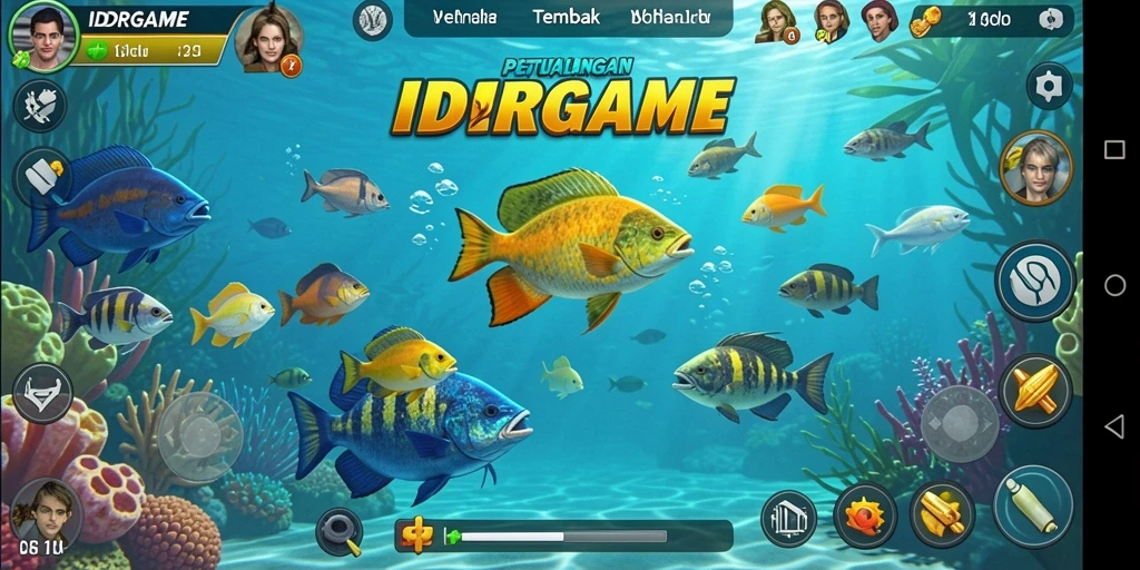 Tampilan menakjubkan dari gameplay Tembak Ikan yang seru di IDRGAME.