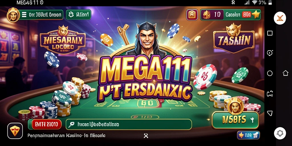 Tampilan menarik dari gameplay MEGA111 yang menampilkan suasana Kasino.