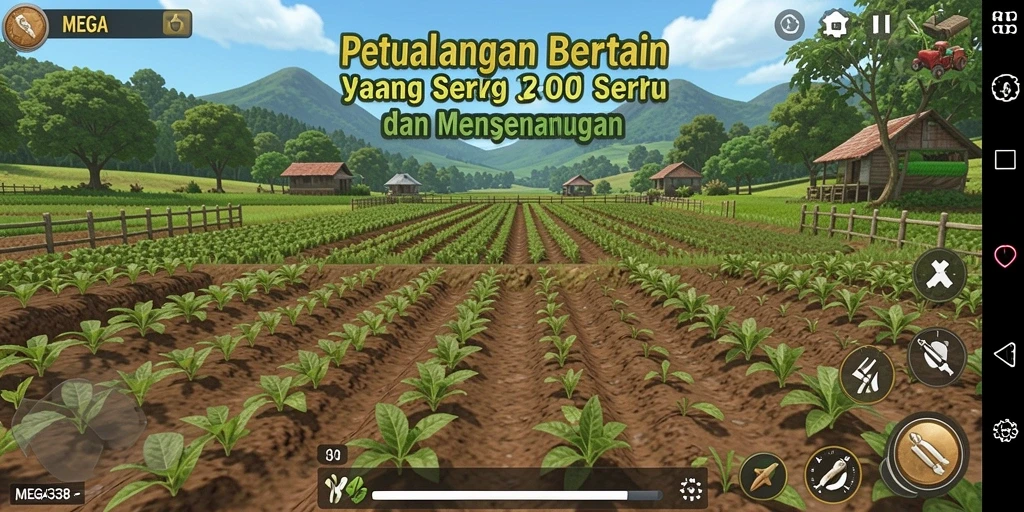 Gameplay seru MEGA338 dengan aktivitas pertanian yang menyenangkan.