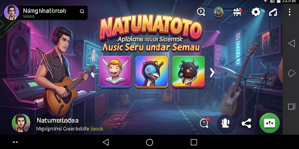 Screenshot NATUNATOTO menampilkan pengguna menikmati musik dengan antarmuka interaktif.