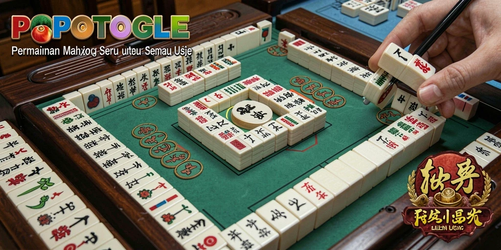 Screenshot utama POPOTOGEL menampilkan gameplay Mahjong yang seru.
