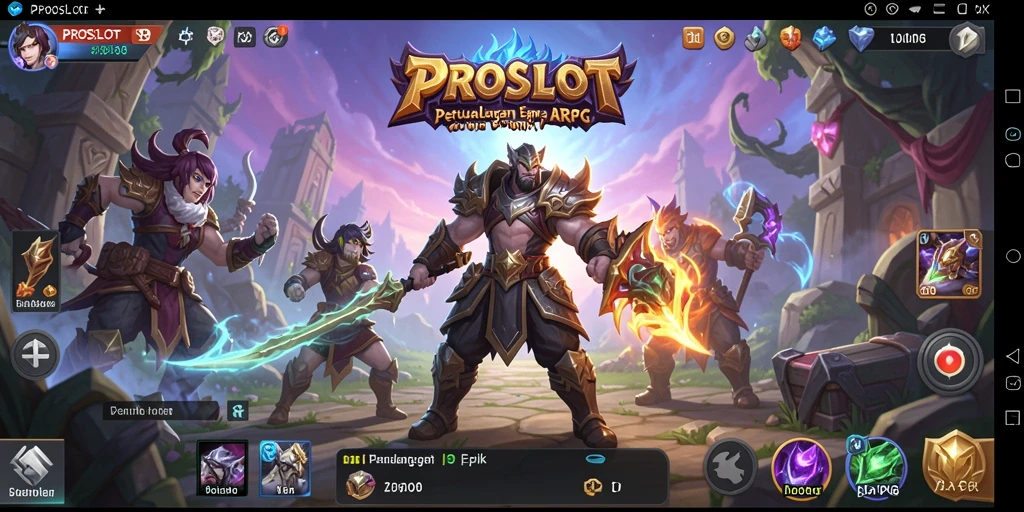 Menampilkan aksi gameplay seru di dunia fantasi PROSLOT.