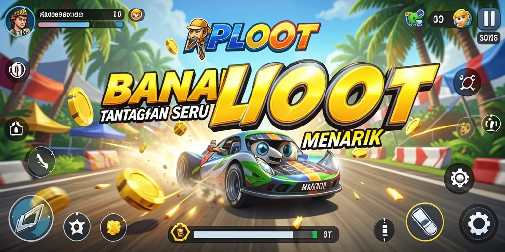 Tangkapan layar utama RPLOOT menampilkan aksi balapan yang intens dan mendebarkan.