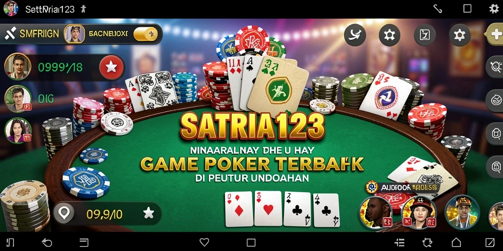 Tampilan gameplay Poker yang seru dan interaktif di SATRIA123.