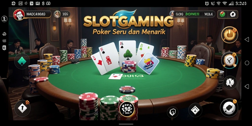 Gameplay SLOTGAMING yang menegangkan dan seru dalam permainan Poker.