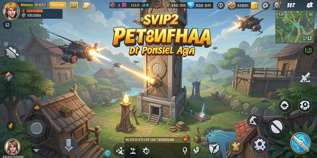 Tampilan gameplay SVIP2 yang menarik dalam pertempuran Tower Defense.